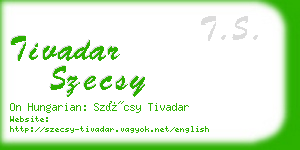 tivadar szecsy business card